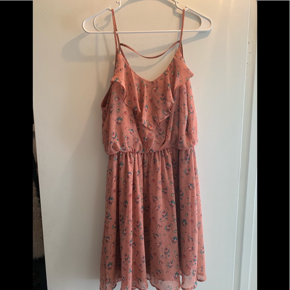 Pretty pink floral Lush dress-L